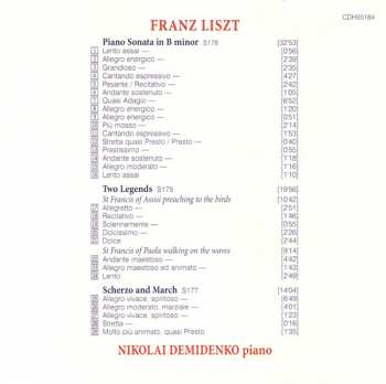 CD Franz Liszt: Piano Sonata • Two Legends • Scherzo And March