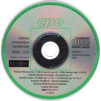 CD Nikolai Rimsky-Korsakov: Cello Concerto Op. 66 / Cello Sonatass 1 & 2 / Serenade Op. 37 / 2 Pieces Op. 11