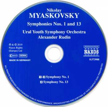 CD Alexander Rudin: Symphonies Nos. 1 And 13