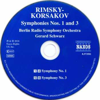 CD Nikolai Rimsky-Korsakov: Symphonies Nos. 1 And 3