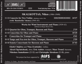 CD Nikos Skalkottas: Concerto For Two Violins / Music For Wind Instruments & Piano