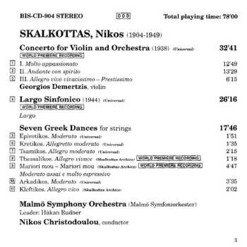 CD Malmö Symphony Orchestra: Violin Concerto · Largo Sinfonico · 7 Greek Dances