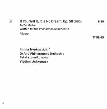 SACD Vladimir Ashkenazy: Violin Concerto / If You Will It, It Is No Dream / The Big Bang and Creation of the Universe