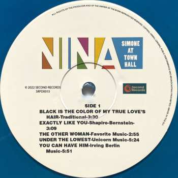LP Nina Simone: Nina Simone At Town Hall CLR