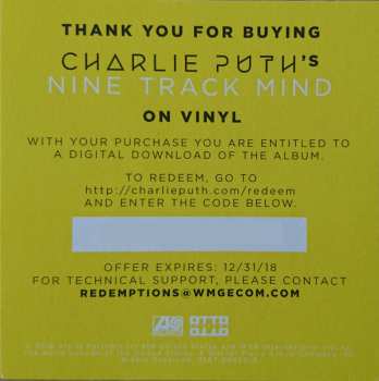 LP Charlie Puth: Nine Track Mind
