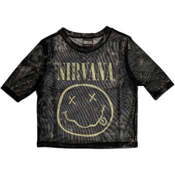 Merch Nirvana: Dames Crop Top Yellow Smiley