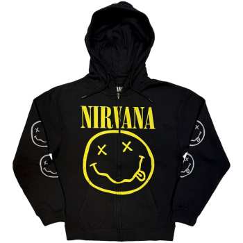 Merch Nirvana: Hoodie Met Rits Yellow Happy Face