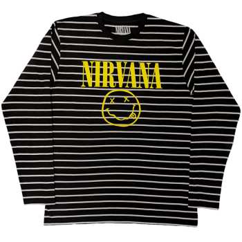 Merch Nirvana: Hoodie Yellow Happy Face Striped