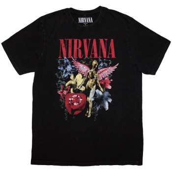 Merch Nirvana: Nirvana Unisex Stone Wash T-shirt: In Utero Vintage Collage (small) S