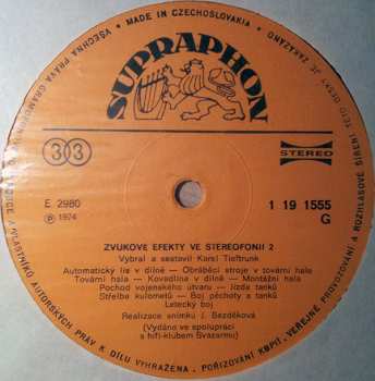 LP No Artist: Zvukové Efekty Ve Stereofonii 2
