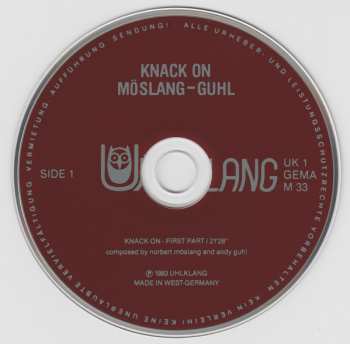 CD Norbert Möslang - Andy Guhl: Knack On