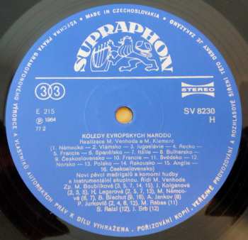 LP Miroslav Venhoda: České Vánoční Koledy / Koledy Evropských Národů