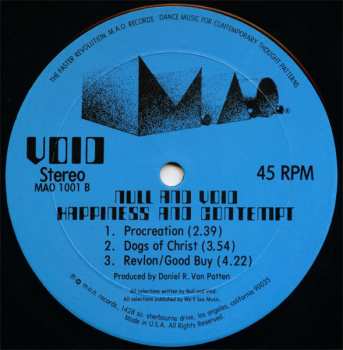 LP Null And Void: Happiness And Contempt