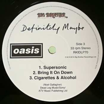 2LP Oasis: Definitely Maybe