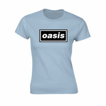 Merch Oasis: T-shirt Dames Decca Logo Oasis (light Blue)