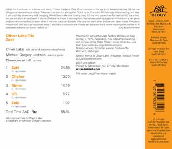 CD Oliver Lake Trio: Zaki