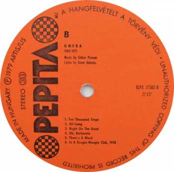LP Omega: Aranyalbum 1969-1971