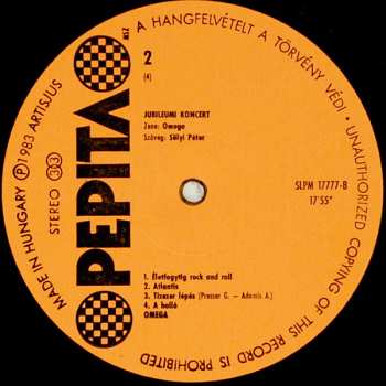 2LP Omega: Jubileumi Koncert