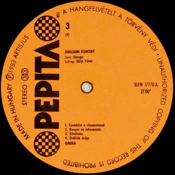 2LP Omega: Jubileumi Koncert