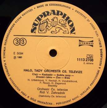 LP Orchestr Československé Televize: Haló, Tady Orchestr Československé Televize …