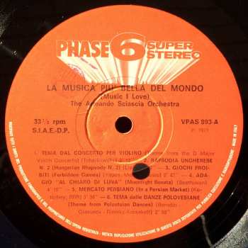LP Armando Sciascia Orchestra: La Musica Più Bella Del Mondo