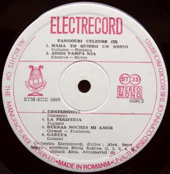 LP Orchestra Electrecord: Tangouri Celebre (I)