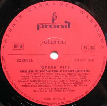 LP Orchestra Jack White: Opera Hits (Popularne Melodie Operowe W Rytmach Tanecznych)