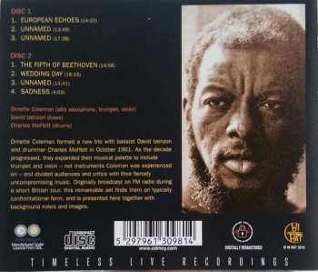 2CD The Ornette Coleman Trio: Live Manchester Free Trade Hall 1966