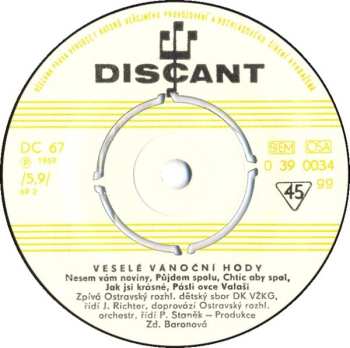 SP Ostravský Dětský Rozhlasový Sbor Domu Kultury VŽKG: Veselé Vánoční Hody