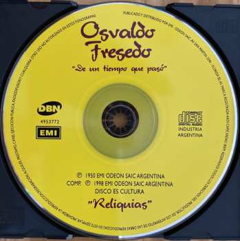 CD Osvaldo Fresedo Y Su Orquesta Típica: De Un Tiempo Que Paso