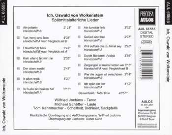 CD Oswald von Wolkenstein: Ich, Oswald Von Wolkenstein (Spätmittelalterliche Lieder)