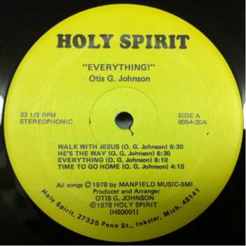 LP Otis G. Johnson: Everything - God Is Love 78