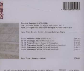 CD Ottorino Respighi: The Complete Works For Violin And Piano Volume 2 - Italian Baroque Violin Sonatas 1-6