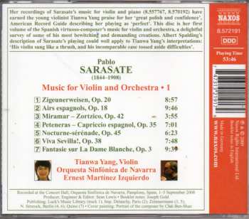 CD Pablo De Sarasate: Music For Violin And Orchestra - 1 - Zigeunerweisen / Airs Espnols / Viva Sevilla!