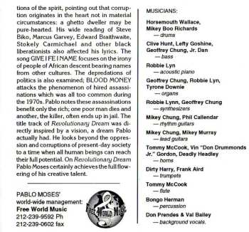 CD Pablo Moses: Revolutionary Dream