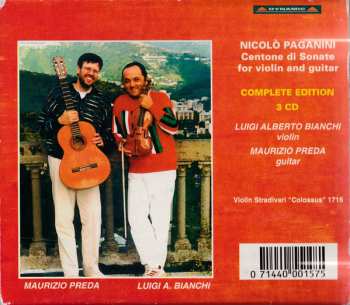 3CD/Doos Niccolò Paganini: Centone Di Sonate For Violin And Guitar - Complete Edition