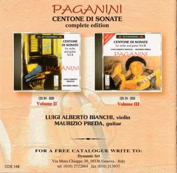 3CD/Doos Niccolò Paganini: Centone Di Sonate For Violin And Guitar - Complete Edition