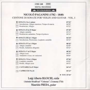 3CD/Doos Niccolò Paganini: Centone Di Sonate For Violin And Guitar - Complete Edition