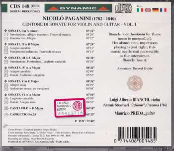 3CD/Doos Niccolò Paganini: Centone Di Sonate For Violin And Guitar - Complete Edition