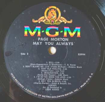 LP Page Morton Black: May You Always