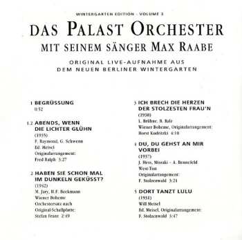CD Palast Orchester Mit Seinem Sänger Max Raabe: Live (Original Live-Aufnahme Aus Dem Neuen Berliner Wintergarten)