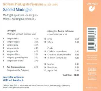 CD Giovanni Pierluigi da Palestrina: Sacred Madrigals - Madrigali Spirituali "Le Vergini" / Missa "Ave Regina Cælorum"