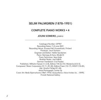 CD Selim Palmgren: Complete Piano Works, Vol. 4