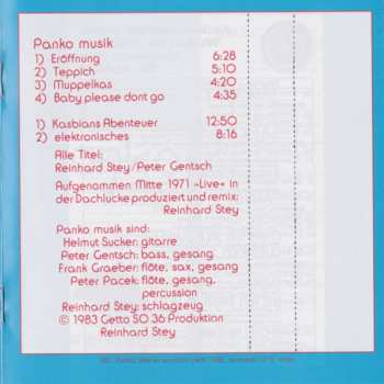 CD Panko Musik: Weil Es So Schön Perlt