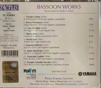 CD Paolo Carlini: Bassoon Works (dedicated to Paolo Carlini)