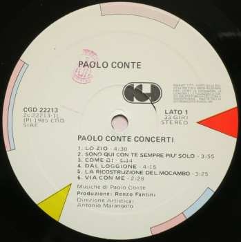 2LP Paolo Conte: Concerti