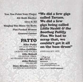CD Patto: Music To Loon By