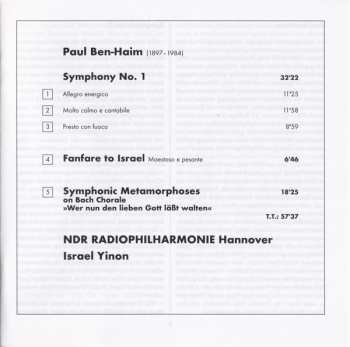 CD NDR Radiophilharmonie: Symphony No. 1 ∙ Fanfare To Israel ∙ Symphonic Metamorphosis