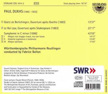 CD Paul Dukas: Goetz de Berlichingen • Le Roi Lear • Symphony In C Major