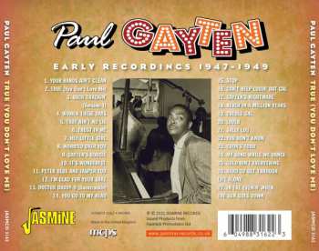 CD Paul Gayten: True (You Don't Love Me) Early Recordings 1947-1949